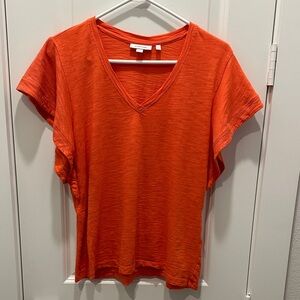 Chico's Vibrant Orange Short Sleeve V-Neck Tee